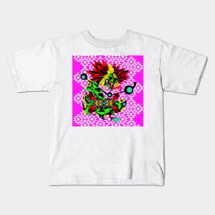 quetzalcoatl ecopop dragon beast kaiju in mexican tribal art Kids T-Shirt